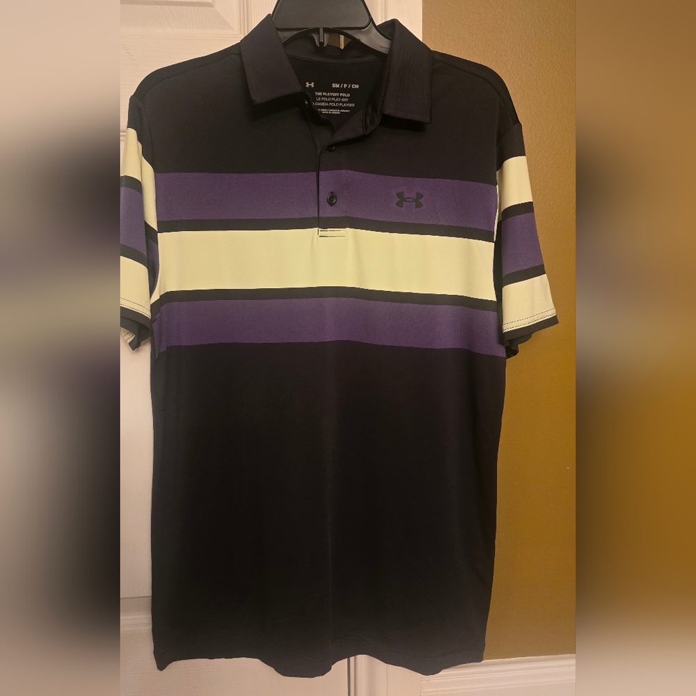 Purple Striped Polo Shirt